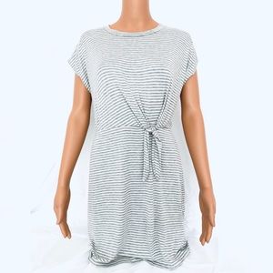 NWOT | Gray Striped Short Sleeve Knee Length Dress